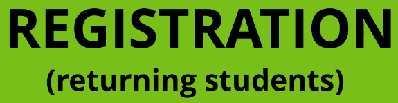 Registration is for returning students